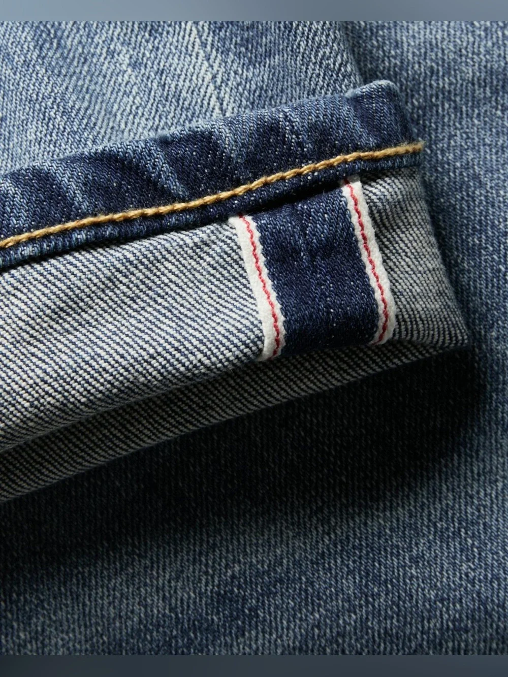 Flint and Tinder Stretch Selvedge Denim Jeans - Light Wash - 33 x 30
